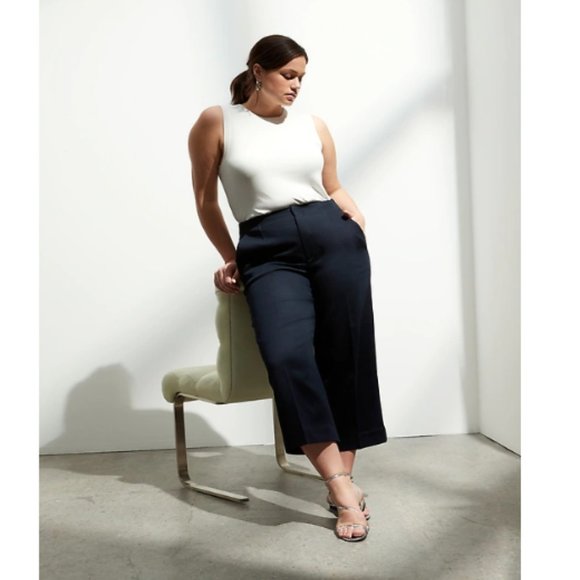 NWT Banana Repiblic Slim Wide Leg Honeycomb Crop Pant 10 LONG F779 - Picture 5 of 6